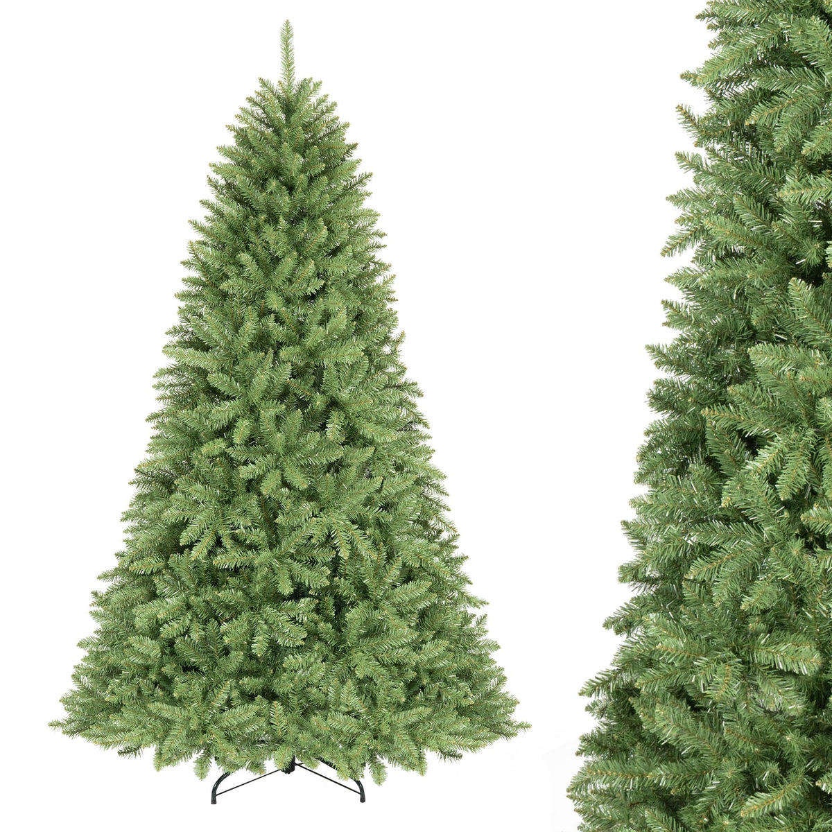 10/7.5/6.5/6/9/4.5/4 FT Artificial Christmas Tree w/ Easy-Setup Hinges, Unlit