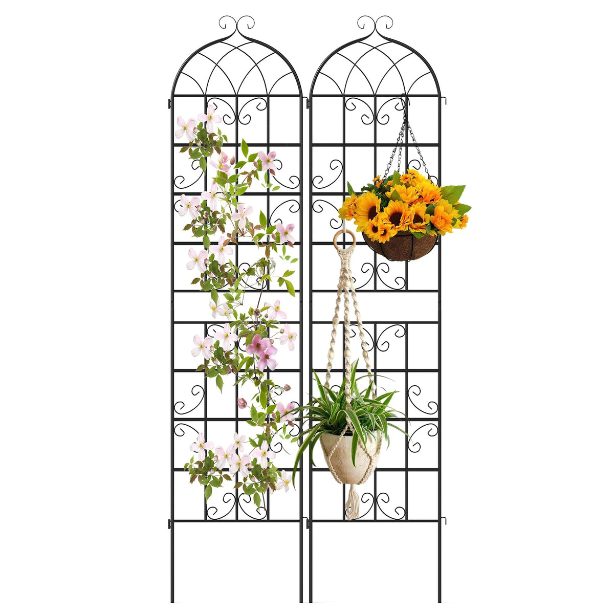 Lucktree 2/4 Packs 71"x20"/86"x20" Metal Garden Trellis for Outdoor Climbing Plants