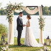 Lucktree 87" Wood Wedding Arbor Backdrop Stand with Ground Stakes