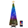 Lucktree 6 FT Pop Up Christmas Tree, Pre-Lit Collapsible Xmas Tree with 282 RGB LED Lights