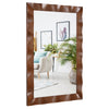 Lucktree 41.5" x 28" Farmhouse Wall Mirror, Rubber Wood Rustic Style Wall Mirror