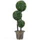 Lucktree 3 FT Artificial Boxwood Topiary Tree Sun-Protective Triple Ball Fake Plants Shrubs (1/2 Pack)