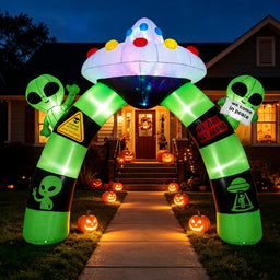 9.8 FT/ 300 CM Alien Halloween Inflatable Archway w/ Lights