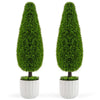 Lucktree 3ft Artificial Cedar Teardrop Shaped Topiary Tree, 2 Pack Faux Potted Plants with Plastic Nursery Pot