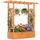 Lucktree Wooden Raised Garden Bed with Trellis & Hanging Roof