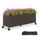 Lucktree 38”x12”x14" Wicker Raised Garden Bed with Wheels