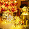 Lucktree 3 PCS Pre-Lit Lantern Balls, Hanging/Standing Christmas Ornaments with 732 Bright LED Lights, Zip Ties & Ground Stakes