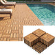 Lucktree 12" x 12" Interlocking Acacia Wood Deck Tiles