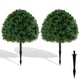 Lucktree 28 Inches Artificial Boxwood Topiary Ball Tree Set Sun-Protective Fake Shrub Plants