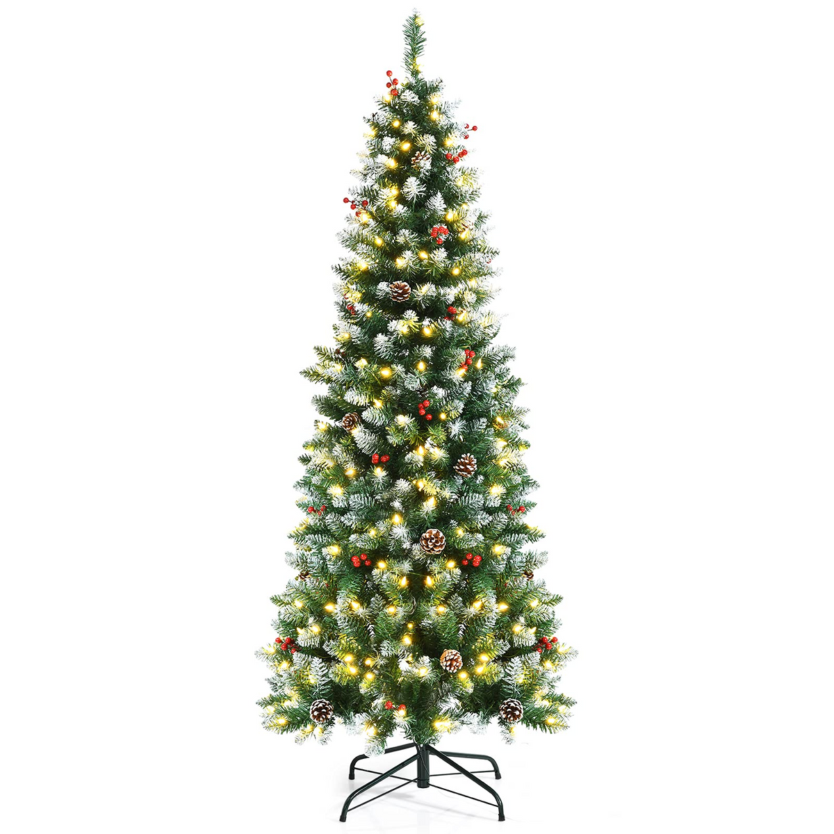 Snow Flocked Artificial Hinged Xmas Tree