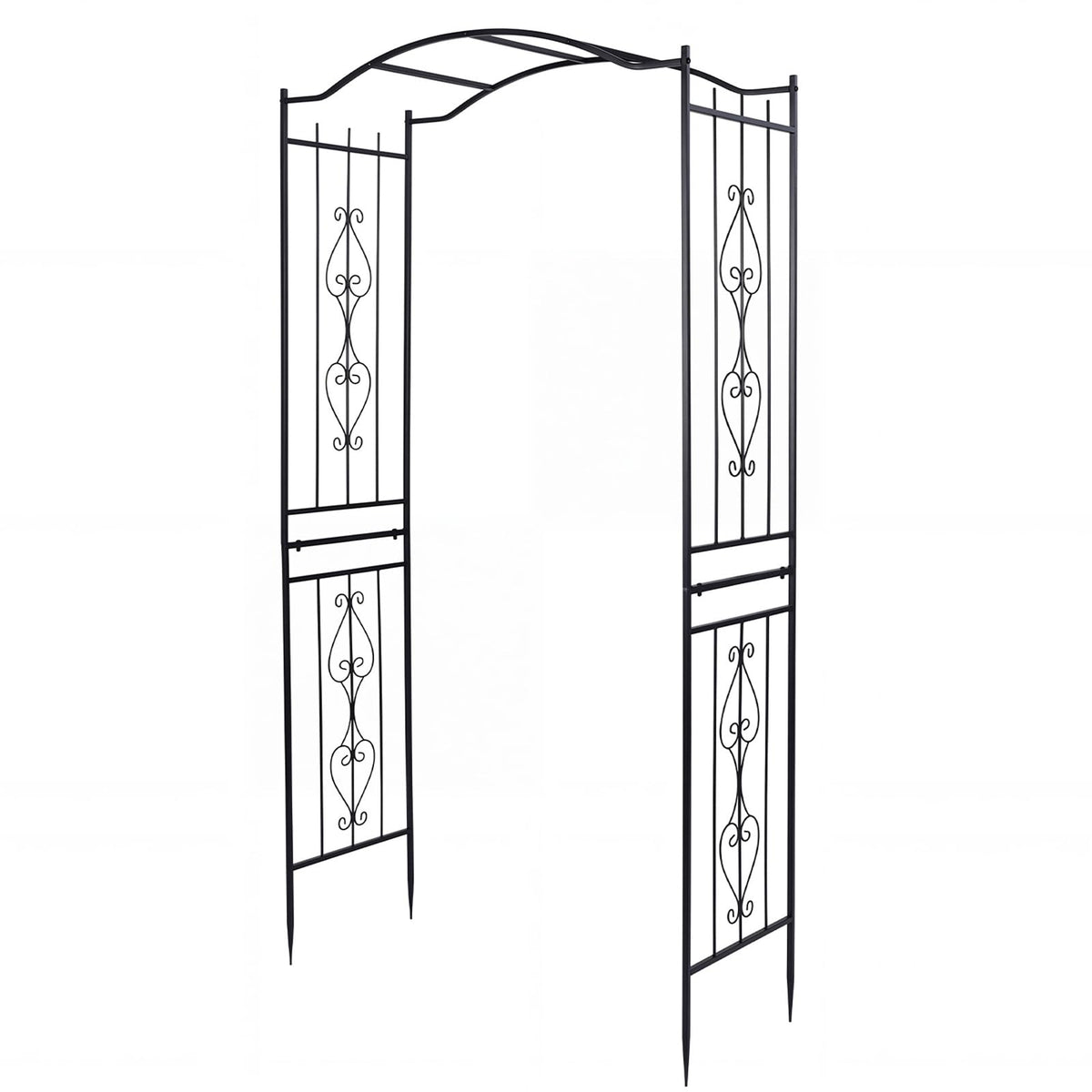 Lucktree Metal Garden Arbor | 7.5 FT Heavy Duty Arch Trellis for Climbing Plants
