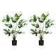 Lucktree 4ft Artificial Monstera Deliciosa Plant, 2 Pack Tall Fake Tropical Palm Tree in Pot with 10 Decorative Split Leaves