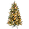 Lucktree 5FT / 6FT / 7FT Pre-Lit Artificial Christmas Tree with LED Lights Pine Cones Berries