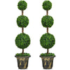 Artificial Boxwood Topiary Tree, Set of 2