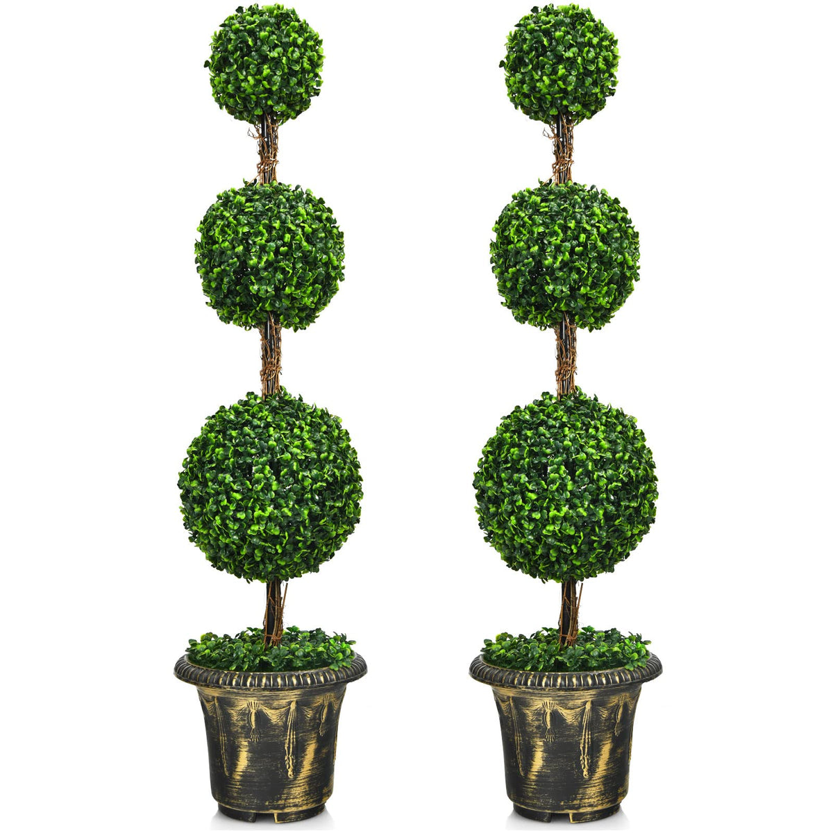 Artificial Boxwood Topiary Tree, Set of 2