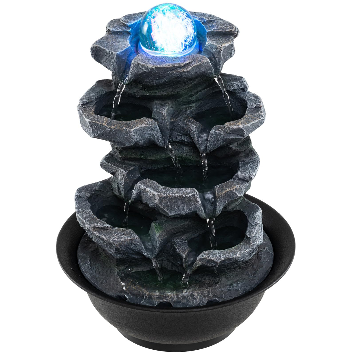 Lucktree Tabletop Water Fountain with LED Lights