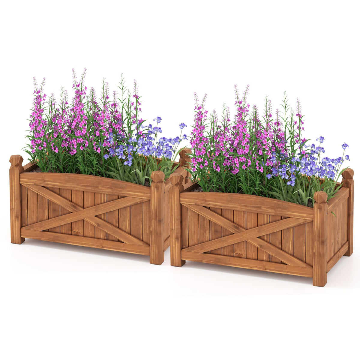 Lucktree Rectangular Garden Bed for Vegetables Flower Herb Fruit