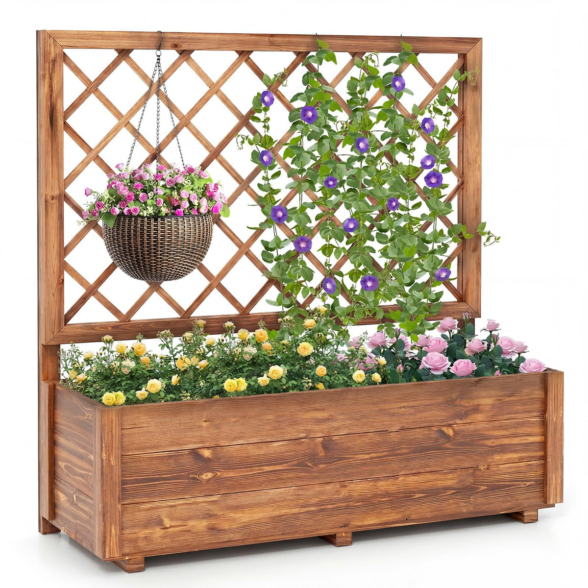 Lucktree Raised Garden Bed with Trellis (1/2)