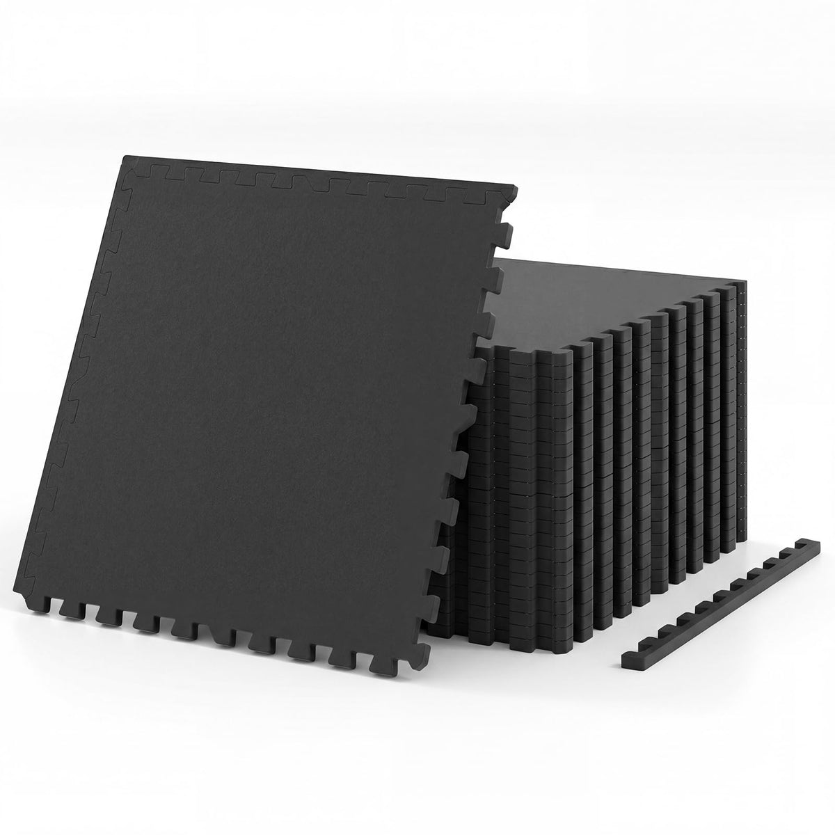 Lucktree 0.79" Thick Rubber Top Exercise Mat 48 Sq Ft