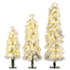 Lucktree 3' 4' 5' Pre-Lit Snow Flocked Christmas Tree Set of 3 | Holiday Seasonal Decor