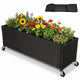 Lucktree 38"x12"x14" Wicker Raised Garden Bed w/Wheels (1/2)