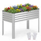 Lucktree Galvanized Raised Garden Bed with Legs Set 1/2 46"x24"x31" Metal Elevated Planter Box