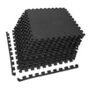 Lucktree 12 Tiles Exercise Flooring Mats with Border, Non-Slip EVA Foam Protective Mats