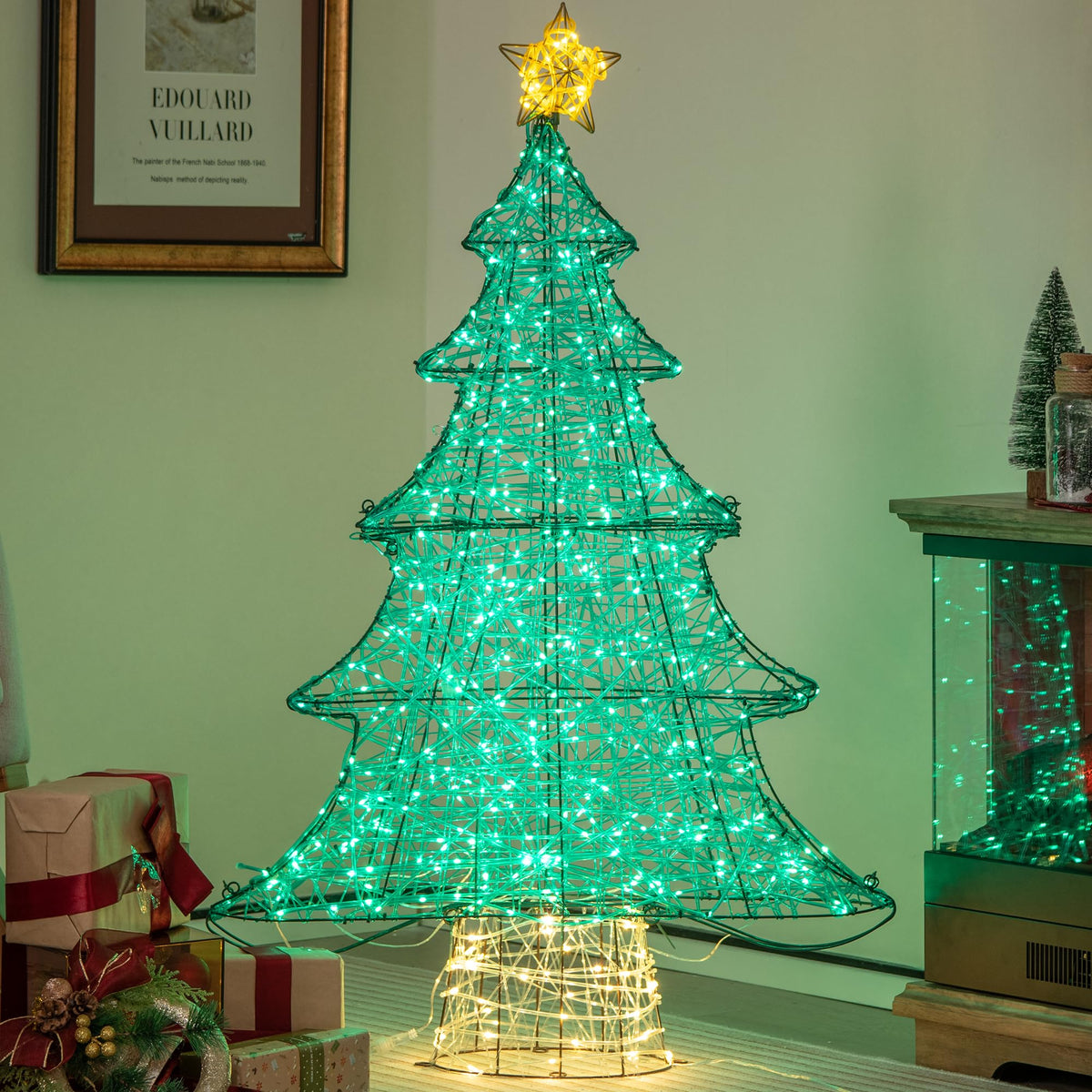 Lucktree 4 FT Lighted Artificial Christmas Tree