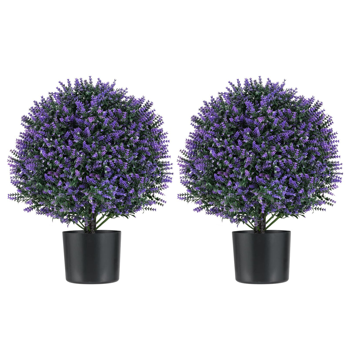 Lucktree 21.5’’ Artificial Lavender Topiary Ball Tree Set of 2