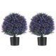 Lucktree 21.5’’ Artificial Lavender Topiary Ball Tree Set of 2