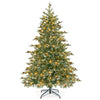 Lucktree 6ft Pre-Lit Artificial Christmas Tree, Hinged Full Xmas Pine Tree with 240 Warm White LED Lights