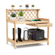 Lucktree Wood Potting Table with 3 Tier Shelves