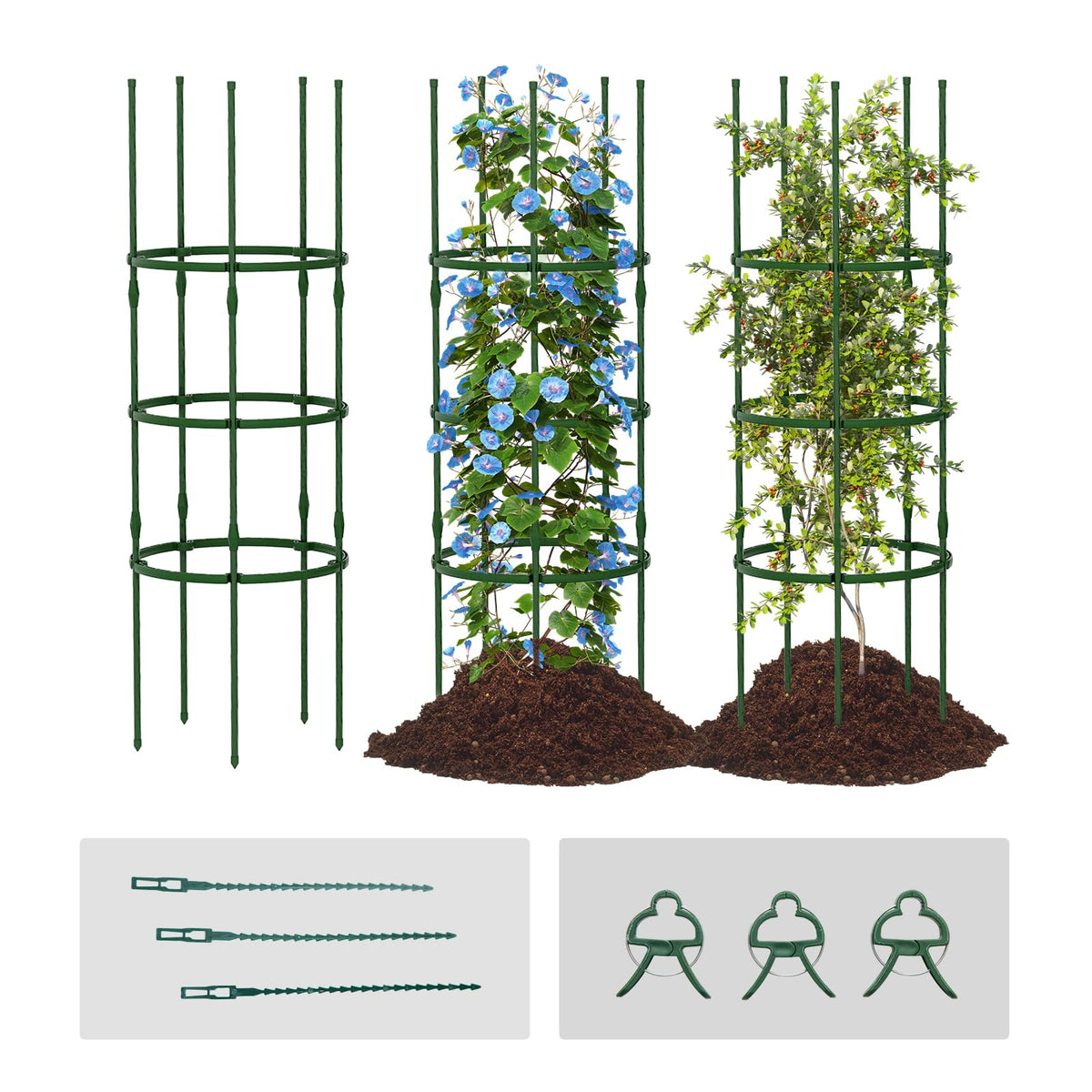 Lucktree 2 in 1 Round Trellis for Climbing Flower Vegetable Fruit