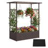 Lucktree Raised Garden Bed with Trellis & Hanging Roof
