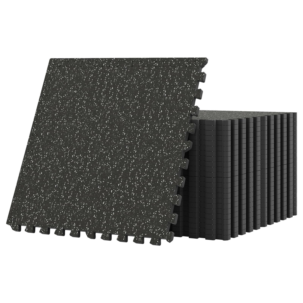 Lucktree 0.79" Thick Rubber Top Exercise Mat 48 Sq Ft