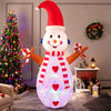 Lucktree Inflatable christmas Snowman, Santa Claus, Built-in Colorful LED Lights