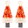 Lucktree 4 FT Pre-Lit Christmas Tree for Entrances, Artificial Potted Santa Hat Xmas Tree with 300 Branch Tips