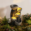 Lucktree 5-Tier Outdoor Water Fountain with Lights