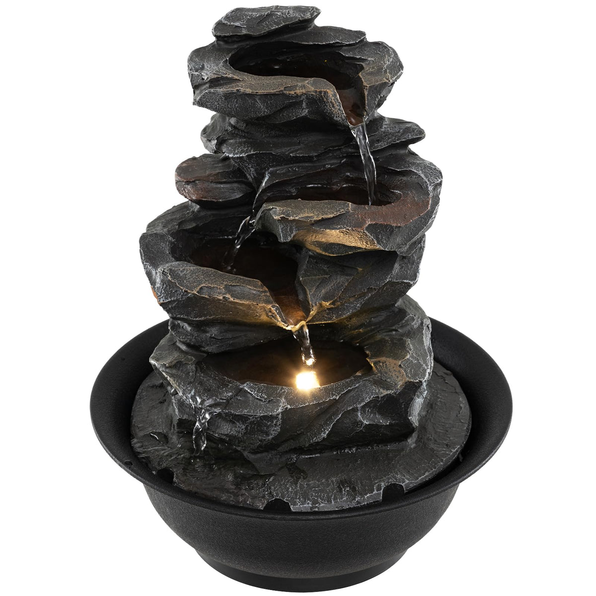 Lucktree Tabletop Water Fountain with LED Lights
