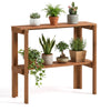 Lucktree 2-Tier Solid Wood Foldable Plant Shelf