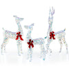 Lucktree 3-Piece Large Lighted Christmas Reindeer Family, Light up Xmas Decorations w/LED Lights & Bows