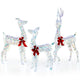 Lucktree 3-Piece Large Lighted Christmas Reindeer Family, Light up Xmas Decorations w/LED Lights & Bows