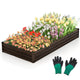 Lucktree 8x4x1ft Metal Raised Garden Bed, Planter Box with Protective Edges