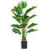 Lucktree Artificial Monstera Deliciosa Plant, 5ft Tall Fake Tropical Palm Tree w/15 Pcs Different Turtle Leaves - LucktreeUS