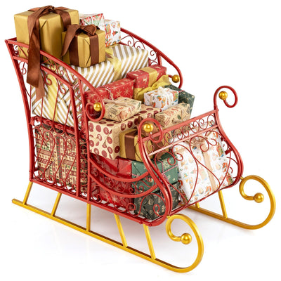 Lucktree Metal Christmas Santa Sleigh Basket
