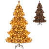 Lucktree 6 FT Pre-Lit Chocolate-Color Xmas Tree with 493 Pine Needles & PVC Tips