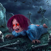 Lucktree 28" Halloween Animated Crawling Baby Doll with Glowing Eyes