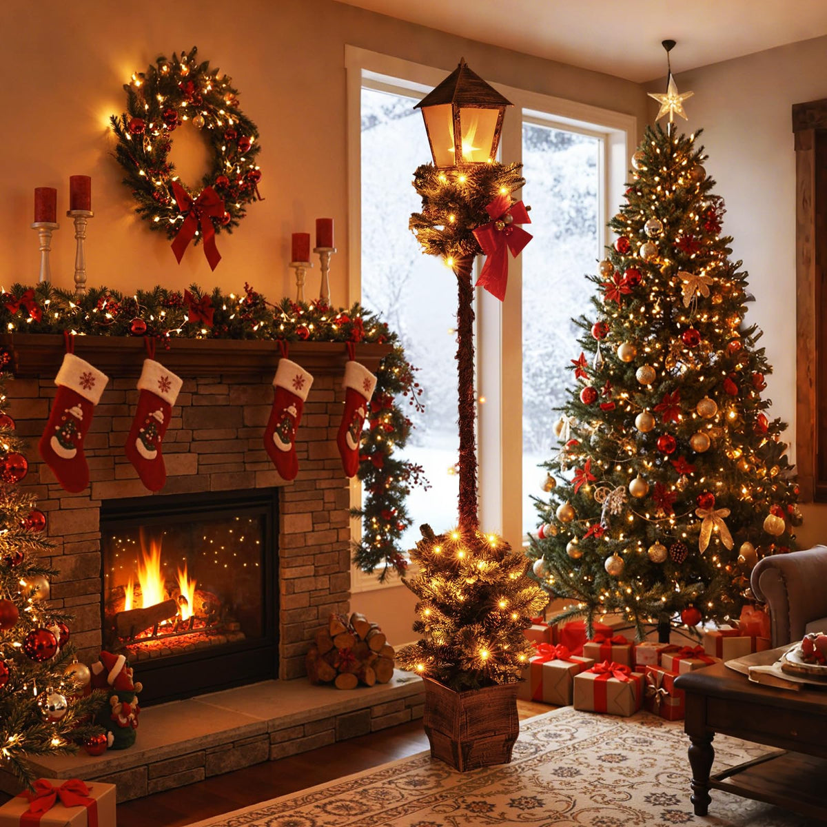 Lucktree 6.1 FT Christmas Pre-lit Street Lamp