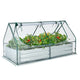 Lucktree Galvanized Steel Raised Garden Bed with Mini Greenhouse, Outdoor Metal Planter Box Kit with Large Roll-up PVC Cover