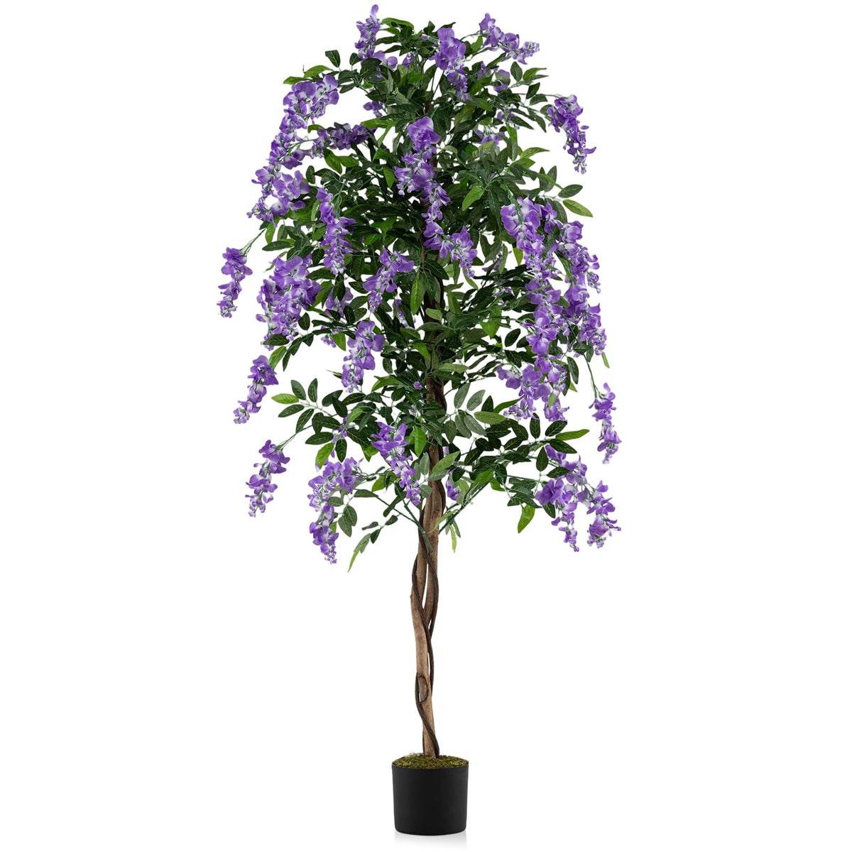 6FT Fake Wisteria Tree Artificial Greenery Plants in Nursery Pot Decorative Trees for Home